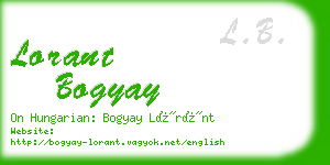 lorant bogyay business card